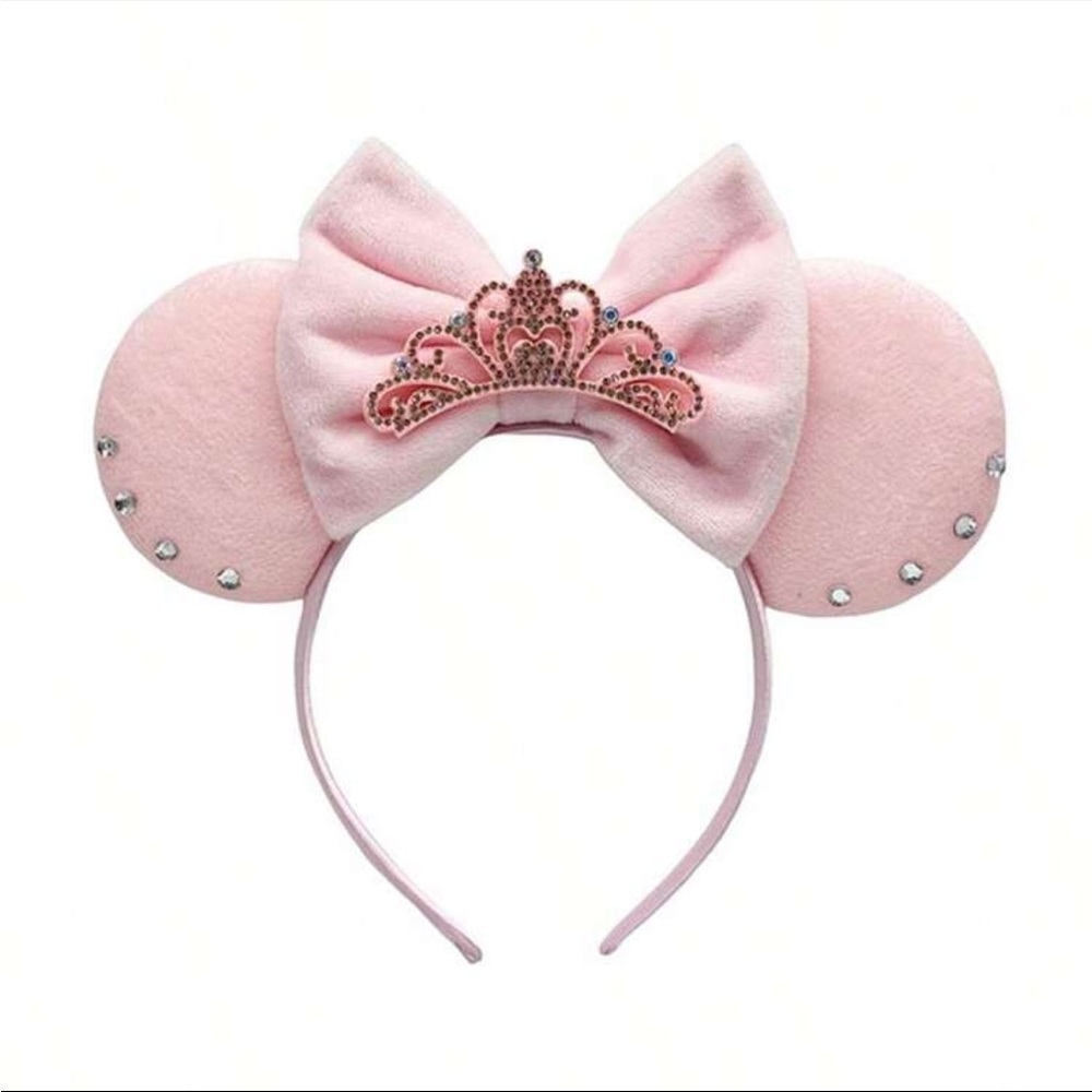 Cute Plush Crown Bow Ear Headband, Amusement Park Decoration Hair Accessories